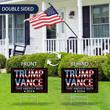 Trump Vance 2024 Yard Signs,18x12In Double-Sided "Trump Vance Make America Great Again" Campaign Signs With H-Stakes Trump Vance Placard Sign For Outdoor Garden Lawn Parade Handheld Rally Decorations