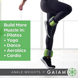 Gaiam Ankle Weights Strength Training Weight Sets For Women & Men With Adjustable Straps - Walking, Running, Pilates, Yoga, Dance, Aerobics, Cardio Exercises 10-Pound Set (5lbs Each)