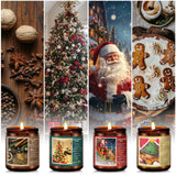 Christmas Candle Set | 4Pack Christmas Scented Candle Holiday Candle Gifts - Soy Candles Home Scented, Christmas Gift for Women and Men - Christmas Scents of Christmas Tree/Spice/Cookies/EVE