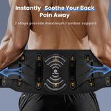 Back Brace for Men Women Lower Back Pain Relief with 7 Stays, Adjustable Back Support Belt for Herniated Disc, Sciatica, Scoliosis, Breathable Lumbar Support Brace with Hot &Cold Pad Therapy Pocket