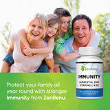 Zenrenu Quercetin Zinc Vitamin C Vitamin D - 6 in 1 Immunity Vitamins with Curcumin for Immune Defense & Antioxidant Support - Easy to Absorb Immunity Booster, 100 Vegetarian Capsules