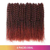 TOYOTRESS Passion Twist Hair - 16 Inch 6packs Ombre Orange Water Wave Crochet Braids Synthetic Braiding Hair Extensions (16 Inch 6Packs, T350)