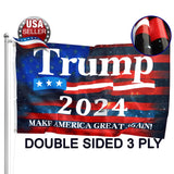 Trump 2024 Flag 3x5 Ft - 3 Ply Trump Flag 2024 Double Sided - Make America Great Again Flag - Bright Vivid Colors Donald Trump Flags 3x5 Outdoor - Trump MAGA flag - Indoor Outdoor Trump Banner - Trump Merchandise 2024