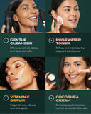 Buttah Skin Supreme Kit for Melanin Rich Skin | CocoShea Revitalizing Cream 2 oz | Vitamin C Serum 1 oz | Cleanser 3.4 oz | Rosewater Toner 3.4 oz | Black Owned Skincare