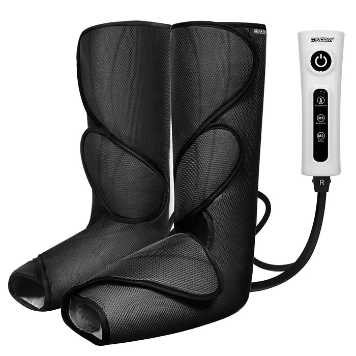 CINCOM Leg Massager for Circulation and Pain Relief, Air Compression Foot and Calf Massager Helpful for Relaxation, Swelling and Edema Gifts for Mom and Dad (with 2 Extensions) - FSA HSA Eligible