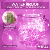 suddus Pink Fairy Lights Battery Operated Outdoor Waterproof, 66ft 200 Led String Lights with Remote, Twinkle Lights for Valentines Day, Bedroom, Dorm, Tapestry, Christmas, Party Decorations