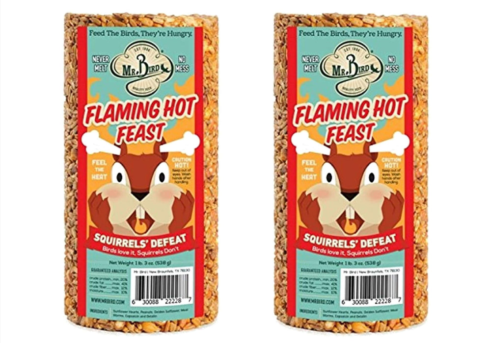 2-Pack of Mr. Bird Flaming Hot Feast Small Cylinder 19 oz.