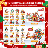 AKWME City Advent Calendar 2024,24 Days Countdown Calendar Toys for Kids Adult, 24 in 1 Christmas Building Set Toys,Christmas Building Blocks Stocking Stuffers, Gifts for Boys Girls Ages 6, 8, 10,12