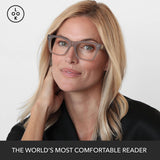 LOOK OPTIC Cosmo Reader - Stylish Unisex Ultra-lightweight Reading Glasses with Scratch-Resistant, Prescription-Quality Lenses (Full Magnification - Not Progressives) 3.00, Taupe