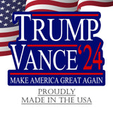 Trump JD Vance 2024 Yard Sign With H Stake For President Donald Trump Republican Conservative Blue Diecut