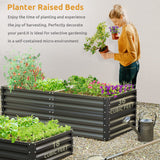 UDPATIO Galvanized Raised Garden Bed 6x3x2 FT, Outdoor Metal Planter Boxes for Planting Vegetables, Flowers, Herbs and Fruits, Gardening Deep Roof Planter Steel Kit, Dark Grey