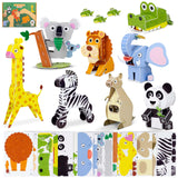 3D Puzzles for Kids Toys Pack 8 - BONNYCO | 3D Puzzle for Kids of Jungle Animals, Educational Girl and Boy Toys, Gifts for Kids, Birthday Gifts for Boys | Kid Toys, 3-D Puzzles, 3D Jigsaw, Christmas