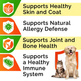 StrellaLab 32 OZ Salmon Oil for Dogs - Omega 3 Fish Oil for Dogs & Cats, Itch & Allergy Relief, Wild Alaskan Salmon Oil Dogs Skin & Coat, Dog Fish Oil Liquid, Shedding Supplement EPA & DHA Fatty Acids