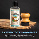 CLARK'S Coconut Cutting Board Oil - Refined for Kitchen Countertops - Butcher Blocks - Wooden Bowls - Clark's Cutting Board Oil - Seals Wood - Food Safe - No Mineral Oil - Clark Brush Compatible