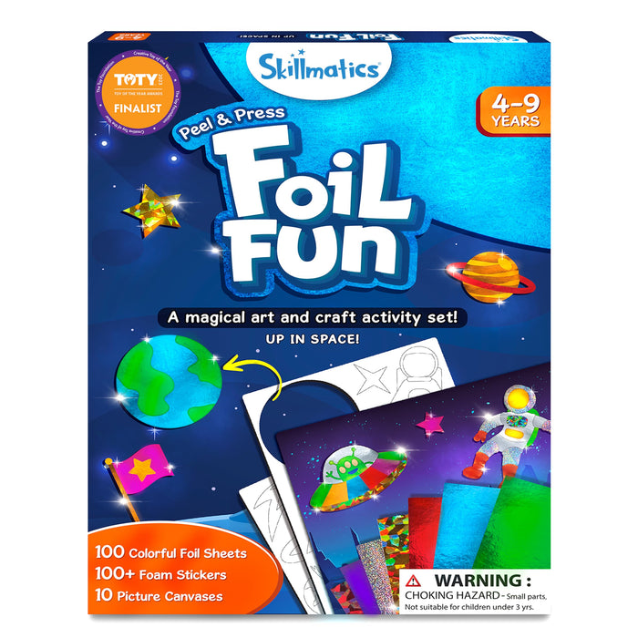 Skillmatics Art & Craft Activity - Foil Fun Space, No Mess Art for Kids, Craft Kits & Supplies, DIY Creative Activity, Christmas Gifts for Boys & Girls Ages 4, 5, 6, 7, 8, 9, Travel Toys