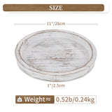 Hanobe Candle Plate Holder Tray: Round Wooden Decorative Candle Plate Small Farmhouse Table Centerpiece Rustic White Wood Tealight Pillar Trays for Christmas Wedding Halloween Home Decor