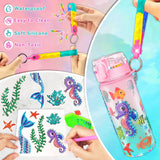 EDsportshouse Decorate Your Own Water Bottle Kits for Girls Age 4-6-8-10,Mermaid Painting Crafts,Fun Arts and Crafts Gifts Toys for Girls Birthday Christmas(Mermaid)