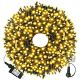 XTF2015 105ft 300 LED Christmas String Lights, End-to-End Plug 8 Modes Christmas Lights - UL Certified - Outdoor Indoor Fairy Lights Christmas Tree, Patio, Garden, Party, Wedding, Holiday (Warm White)