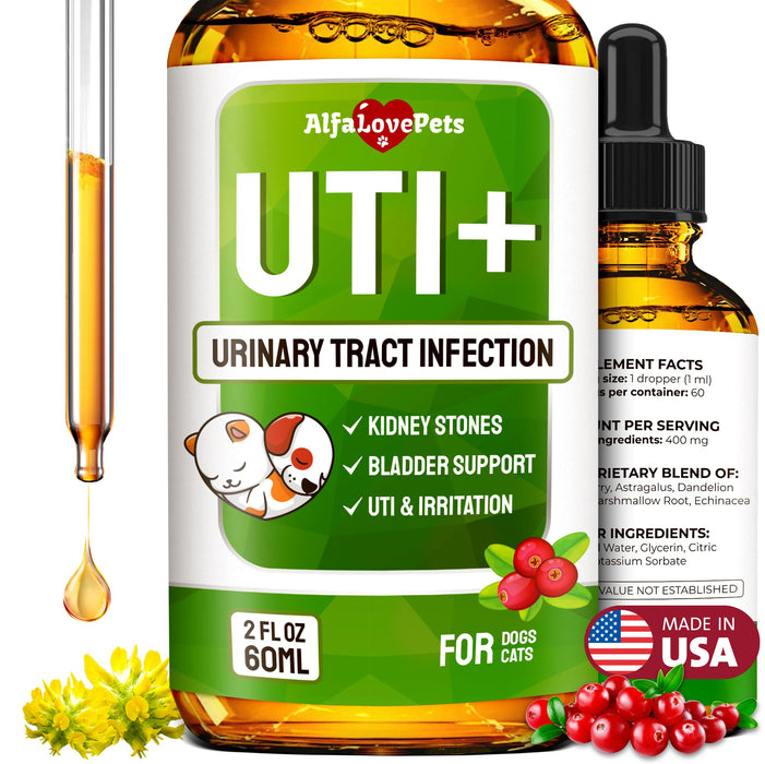 Cat UTI & Dog UTI Treatment ✿ Kidney Support for Cats ✿ Dog UTI ✿ Cat Urinary Tract Infection Treatment ✿ Kidney Support for Dogs ✿ Dog Urinary Tract Infection Treatment ✿ Made in USA ✿ 2 Oz