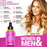 Liquid Biotin Keratin Collagen Peptides & Vitamin D3 for Hair Growth MCT Oil Drops 210,000mcg – Powerful Formula for Hair Skin and Nails, Most Advanced Hair Growth Supplement for Women & Men