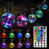 Ollny Christmas Lights Outdoor 30FT 30Bulbs, RGBW Color Changing String Light, Plug in Remote Waterproof Shatterproof Timers G40 Patio Lights for House Indoor Outside Tree Yard