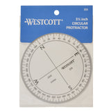 WESTCOTT ‎360-Degree Protractor Compass for Drawing and Drafting, Clear, 3.5 in