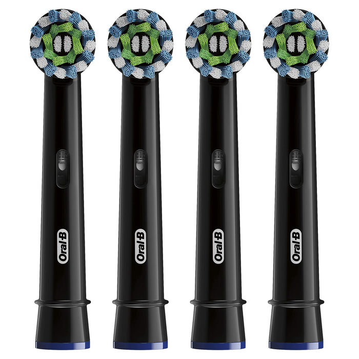 Oral-B Cross Action Replacement Brush Heads for an Oral-B Electric Toothbrush, Pack of 4, Black