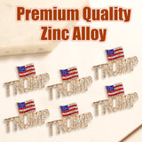 6pcs Donald Trump Pins, Stylish Donald Trump Pins USA Flag Design Trump Pins 2024 Crystal Trump Brooch with White Container Apparel Pin for President Election Merchandise Gifts Souvenir