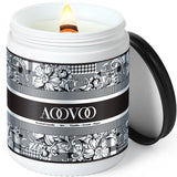 AOOVOO Vanilla Candles for Home Scented - Wood Wick Scented Candles for Men | Vanilla Cream Crackling Candles | Natural Soy Candles Gifts for Women | Mother's Day Gift