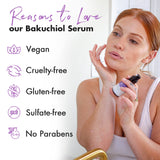 Face Serum - Bakuchiol Plant Based Alternate Retinol Serum for Face Anti Aging Serum with Hyaluronic Acid & Niacinamide Brightening Serum, Bakuchiol Serum, Anti Wrinkle Serum for Face (2 Fl Oz)