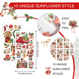 Lincia 10 Sheets Christmas Rub on Transfers for Crafts and Furniture Rub on Transfers Stickers Snowman Vintage Reindeer Gnome Vintage Decals for Home DIY Craft 5.91 x 11.81(Nostalgic)