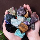 FORBY 3 lbs Bulk Rough Madagascar Stones Mix - Large 1" Natural Raw Stones Crystal for Tumbling, Cabbing, Fountain Rocks, Decoration,Polishing, Wire Wrapping, Wicca & Reiki Crystal Healing