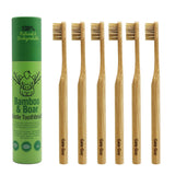 Gaia Guy Natural Bristle Bamboo Toothbrush (NO Nylon - Boar Hair ONLY) - Totally Compostable & Biodegradable Boar Bristle and Bamboo Toothbrushes - Zero Waste