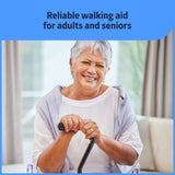 Medline Aluminum Quad Cane with Small Base for Balance, Knee Injuries, Leg Surgery Recovery & Mobility, Portable, Lightweight Walking Aid for Seniors & Adults