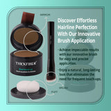 THICK FIBER Root Touch Up Powder, Root Cover Up Hairline Powder for Thin Hair - Water & Sweat Resistant Hair Loss Concealer Set with Hair Powder for Thinning Hair Women, Includes Brush (Light Brown)