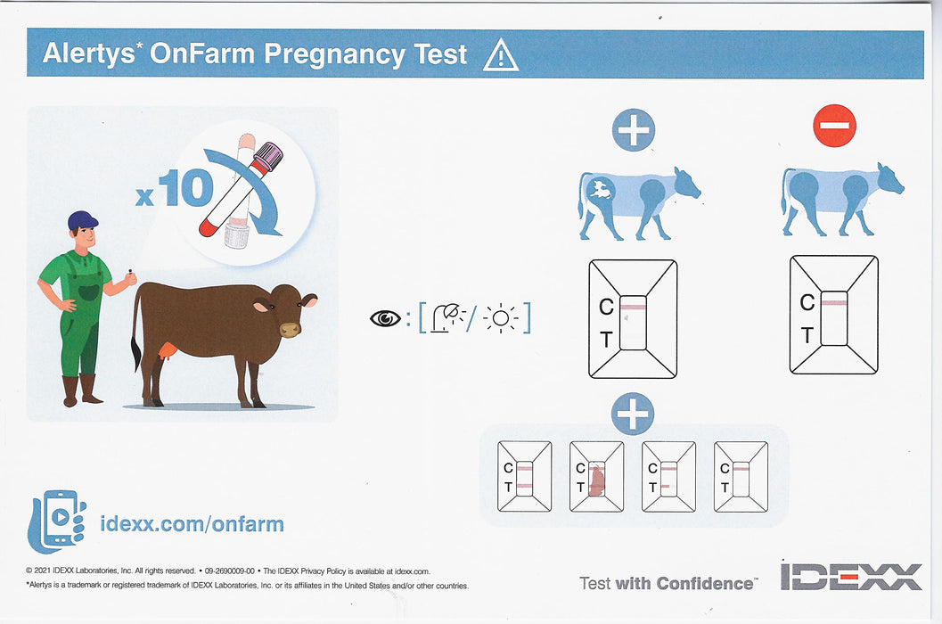 IDEXX Alertys OnFarm Cow Pregnancy Test, Complete kit - Bovine (Cattle) Test/Needle/Syringe/EDTA Blood Tube