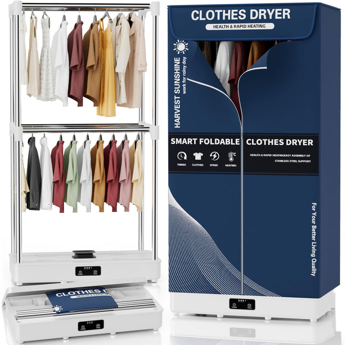 Clothes Dryer, Portable Drying Machine with Timer, 60inch Laundry Drying Wardrobe with Large Capacity, Electric Dryer/Rack for Home | Appartments (Grey KI1)