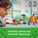 LEGO Minecraft The Pumpkin Farm Building Toy, Hands-on Action in The Swamp Biome Featuring Steve, a Witch, Frog, Boat, Treasure Chest and Pumpkin Patch, Halloween Toy for Kids Ages 8 and up, 21248