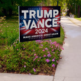 24"x18" 'Trump Vance 2024 Make America Great Again' Yard Sign with Stakes, Double Sided Political Yard Sign for Republican Party (Design 1)