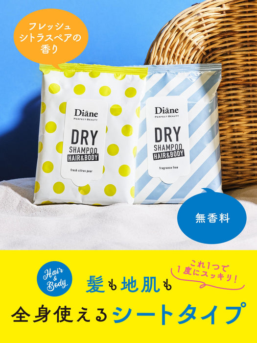 DIANE Dry Shampoo Sheet Fresh Citrus Pair Scent 12 Count + Body Plus Body Diane Perfect Beauty