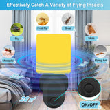 Flying Insect Trap Plug-in, 2023 Upgrade Bug Catcher Mosquito Fruit Fly Trap Gnat Killer Indoor, Safe Non-Toxic UV Bug Night Light Fly Trap with Sticky Pad for Flies, Gnats, Moths (2 Pack, Black)