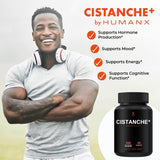 Humanx Cistanche+ 550MG (Cistanche Tubulosa Extract Powder for Men) USA Made - Easy to Swallow Capsules - Powerful Supplement to Support Athletic Performance, Strength, and Vitality