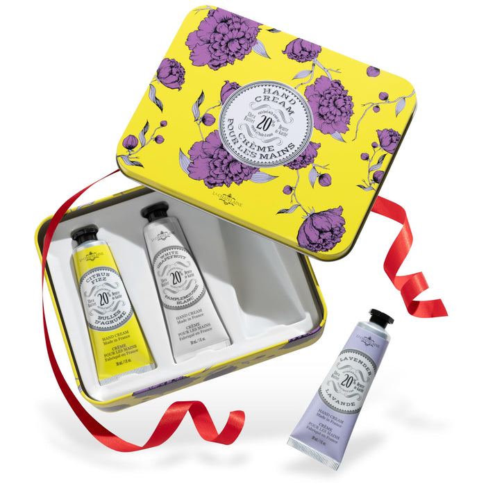 La Chatelaine Hand Cream Gift Set for Women, Mom, Sister, Travel Size, Natural Hand Cream Made in France with 20% Organic Shea Butter (Citrus Fizz, White Grapefruit, & Lavender) 3 x 1 fl. oz