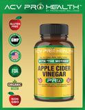 2-Pack ACV Pro Apple Cider Vinegar Capsules Certified Organic with Mother ACV Pills Detox Cleanse Acid Reflux Relief Support Supplement Ginger Root Cayenne Pepper Powder