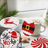 8 Pcs Christmas Diamond Art Coasters Kits with Holder DIY Christmas Diamond Art Coaster for Adults Diamond Kits Supplies for Christmas