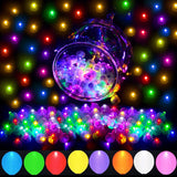 JJGoo 100Pcs Mixed Color LED Balloon Lights, Waterproof Round Balls Light up for Balloon Paper Lantern Easter Eggs Pumpkin Birthday Party Wedding Halloween Christmas