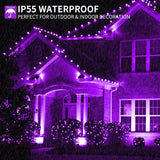 MZD8391 105FT 300LED Christmas String Lights Outdoor Indoor, Christmas Lights Xmas Tree Lights for Christmas Decorations Holiday Party, 8 Modes Purple