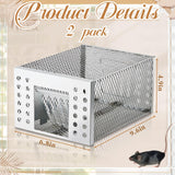 Kittmip 2 Pcs Rat Trap Humane Live Chipmunk Cage Traps for Mouse Traps Work for Indoor and Outdoor Small Rodent Animal Mice Vole Chipmunk Hamsters Live Cage, Catch and Release