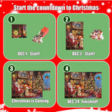 Christmas Advent Calendar Jigsaw Puzzle 1008 Piece, 2024 Holiday Advent Calendar, 24-Day Countdown Calendar Puzzle for Kids and Adults