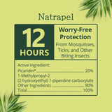 Natrapel Tick & Insect Repellent Wipes - Bug Spray with 20% Picaridin - Family Protection Against Mosquitoes, Ticks & More - Up to 12 Hours of Protection - 12 Wipes (3 Pack)